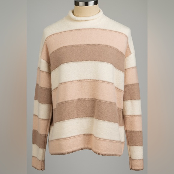 THML Sweaters - Striped Beige and Cream Women's Sweater